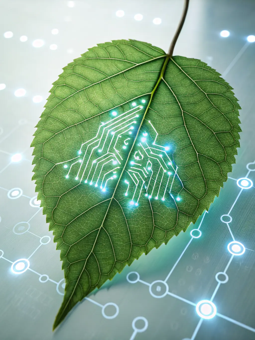 A visual representation of reduced CO₂ emissions, such as a green leaf or a clean energy graphic.
